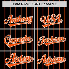 Black Orange Pinstripe Two-Tone Authentic Baseball Jersey 3