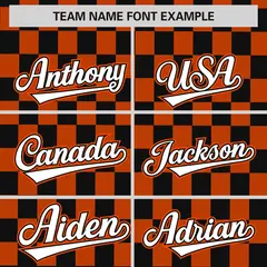 Black Orange Plaid Fashion Authentic Baseball Jersey 3