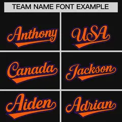 Black Orange Purple Sleeve Flag Lace Baseball Jersey 3