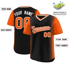 Black Orange Raglan Pullover Authentic Baseball Jersey 2