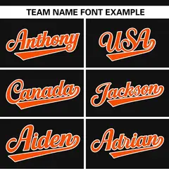 Black Orange Raglan Side Spot Pullover Baseball Jersey 3
