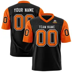 Black Orange Raglan Sleeves Authentic Football Jersey