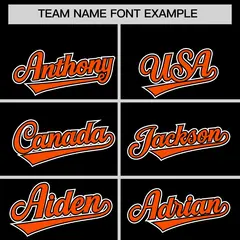 Black Orange Raglan Sleeves Contrast Baseball Jersey 3