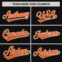 Black Orange Raglan Sleeves Round-Neck Hockey Jersey 3
