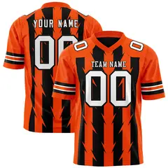 Black Orange Razr Stripe Graffiti Pattern Flag Football Jersey 1