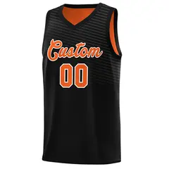 Black Orange Reversible Basketball Jersey for Men/Youth 5
