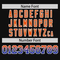 Black Orange-Royal Gradient Side Baseball Jersey 4