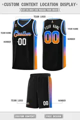 Black Orange-Royal Gradient Sports Basketball Jersey 2