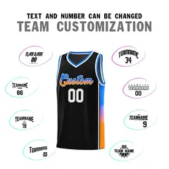 Black Orange-Royal Gradient Sports Basketball Jersey 4