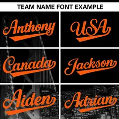 Black Orange San Francisco Skyline Varsity Full-Snap Track Jacket 5