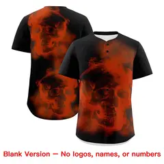 Black Orange Skeleton Graffiti Baseball Jersey 8