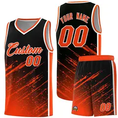 Black Orange Splash Basketball Kit for School 1