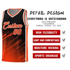 Black Orange Splash Basketball Kit for School 2