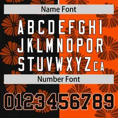 Black Orange Split Flower Graffiti Authentic Baseball Jersey 4
