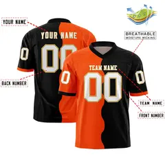 Black Orange Split Mesh Authentic Fashion Football Jersey 2