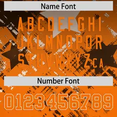 Black Orange Star Gradient Flag Football Jersey 4