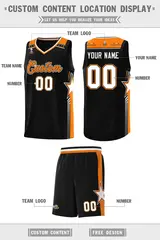 Black Orange Star Graffiti Basketball Jersey Sports Uniform 2