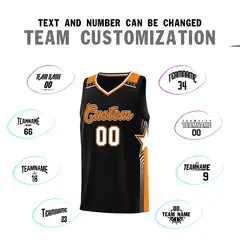 Black Orange Star Graffiti Basketball Jersey Sports Uniform 4