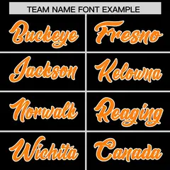 Black Orange Star Pattern Raglan Football Jersey 3