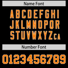 Black Orange Star Pattern Raglan Football Jersey 4