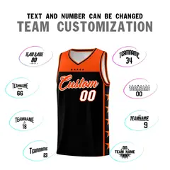 Black Orange Star Pattern Team Basketball Jersey 4