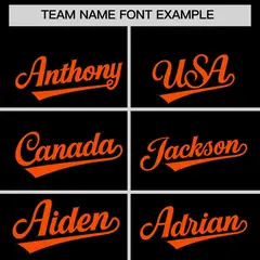 Black Orange Star Ribbing Authentic Baseball Jersey 3