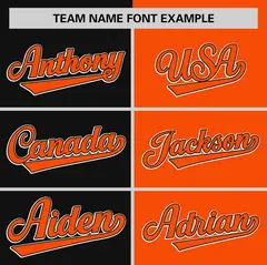 Black Orange Striped Two Tone Authentic Baseball Jersey 3