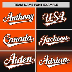 Black Orange Symmetrical Gradient Authentic Baseball Jersey 3