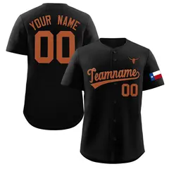 Black Orange Texas Flag Classic Authentic Baseball Jersey