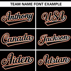 Black Orange Thick Stripe Authentic Baseball Jersey 3