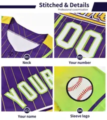 Black Orange Thick Striped Star Pattern Baseball Jersey 6