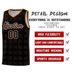 Black Orange Trailblazer Dot Pattern Basketball Jersey 2