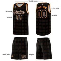 Black Orange Trailblazer Dot Pattern Basketball Jersey 5