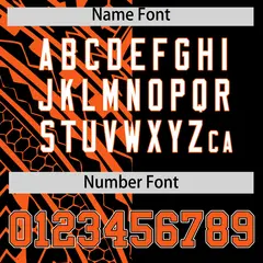 Black Orange Tribal Split Baseball Jersey 4