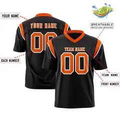 Black Orange Two-Tone Shoulder Cut Flag Football Jersey 2