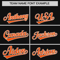 Black Orange Two-Tone Varsity Letterman Bomber Jacket 3