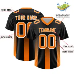 Black Orange Vertical Gradient Stripe Team Football Jersey 2