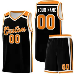 Black Orange White Charge Series Team Basketball Jersey 1