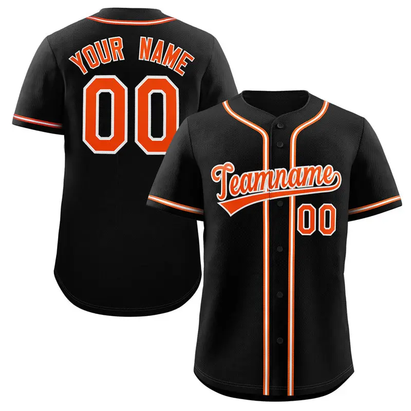 Black Orange-White Classic Authentic Baseball Jersey