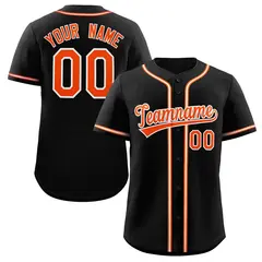 Black Orange-White Classic Authentic Baseball Jersey 1