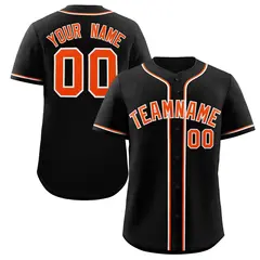 Black Orange-White Classic Authentic Baseball Jersey