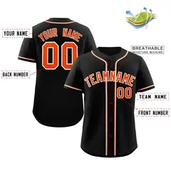 Black Orange-White Classic Authentic Baseball Jersey 2