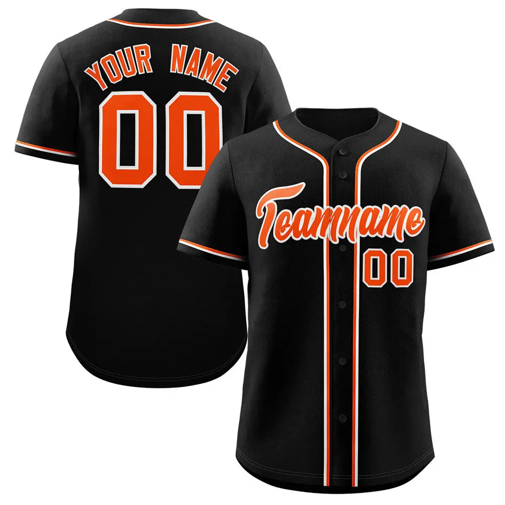 Black Orange-White Classic Authentic Baseball Jersey