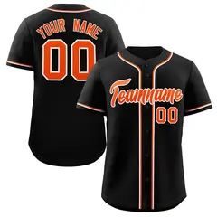 Black Orange-White Classic Authentic Baseball Jersey