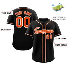 Black Orange-White Classic Authentic Baseball Jersey 2