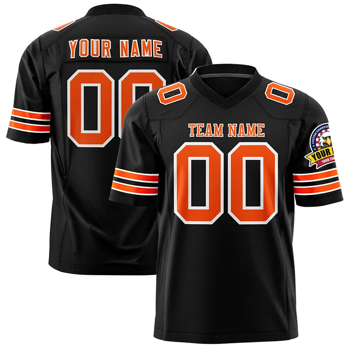 Black Orange-White Classic Authentic Football Jersey