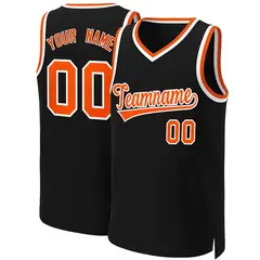 Black Orange-White Classic Basketball Jersey 1