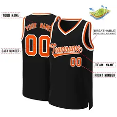 Black Orange-White Classic Basketball Jersey 2