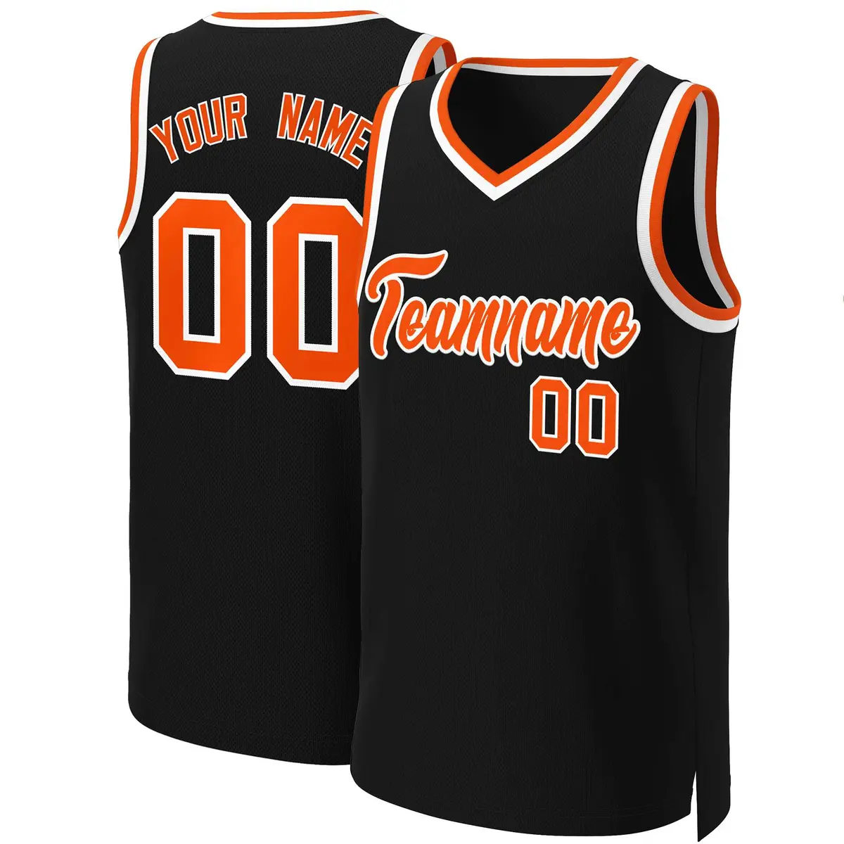 Black Orange-White Classic Basketball Jersey