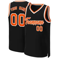 Black Orange-White Classic Basketball Jersey 1